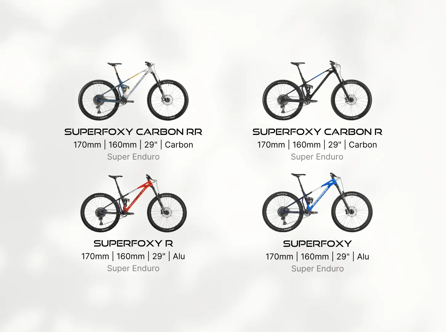 Mondraker Superfoxy Ausstattungsvarianten Mondraker Superfoxy Ausstattungsvarianten