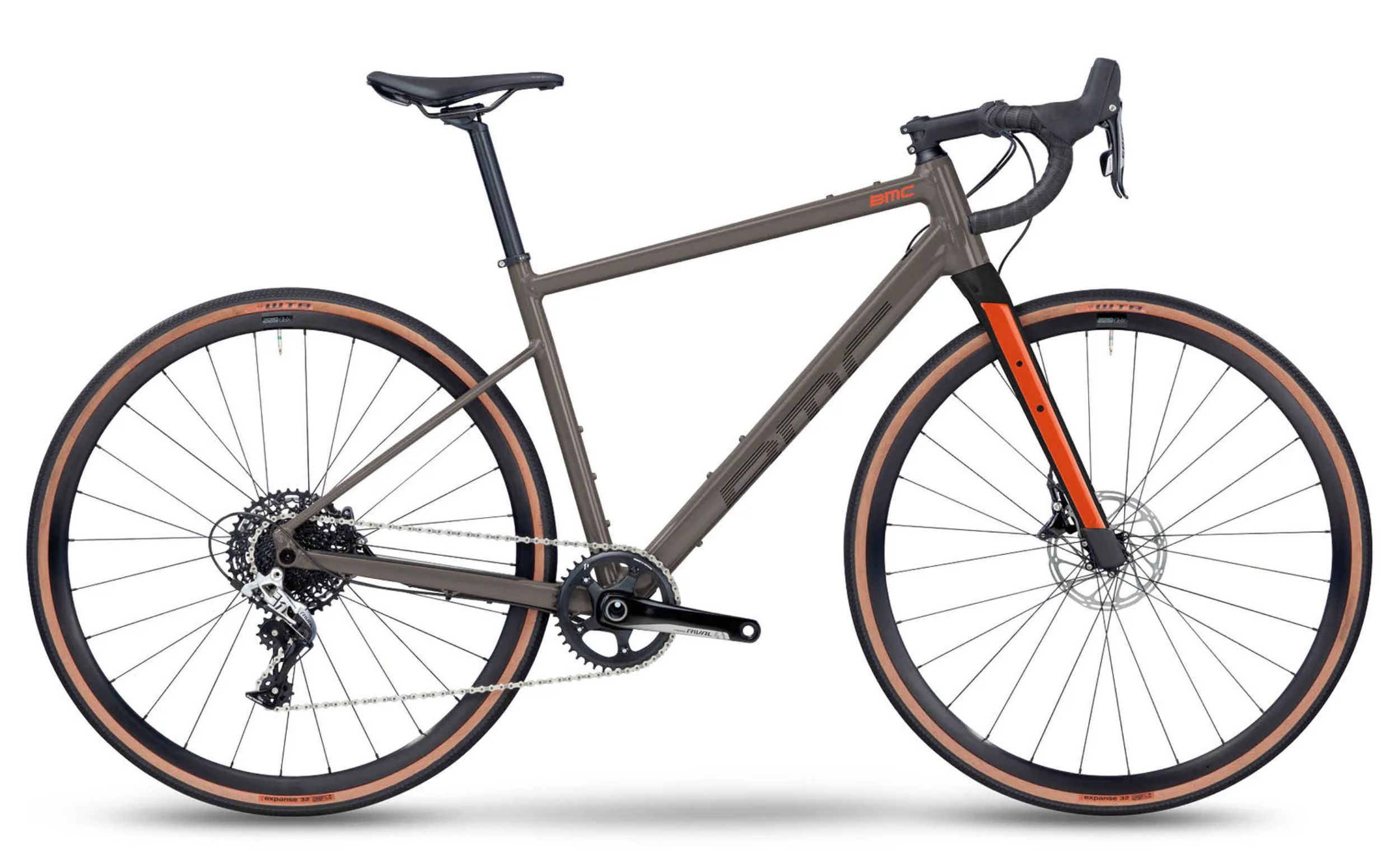 BMC Roadmachine AL X ONE BMC Roadmachine AL X ONE grau mit schwarzer Schrift und roten Highlights Seitenansicht rechts