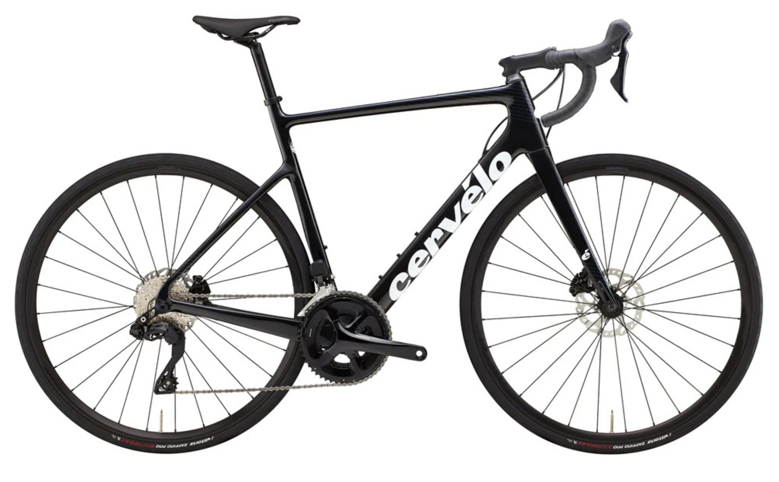Cervélo Caledonia dérailleur électronique Shimano 105 Di2 Cervélo Caledonia 105 Di2 schwarz mit weißer Schrift Seitenansicht rechts