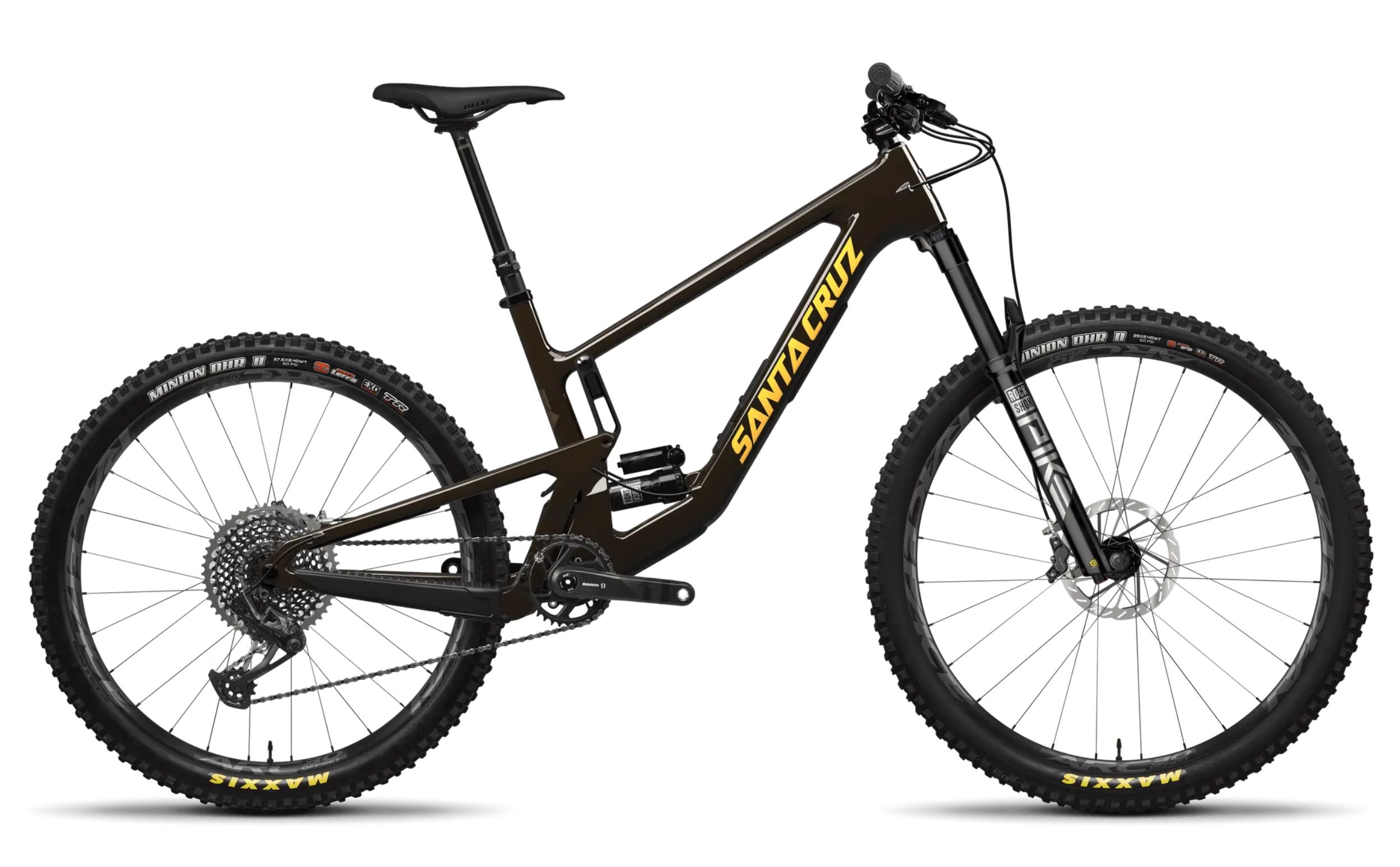 Santa Cruz 5010 Carbon CC X01 AXS in Gloss Black, rechte Seitenansicht.